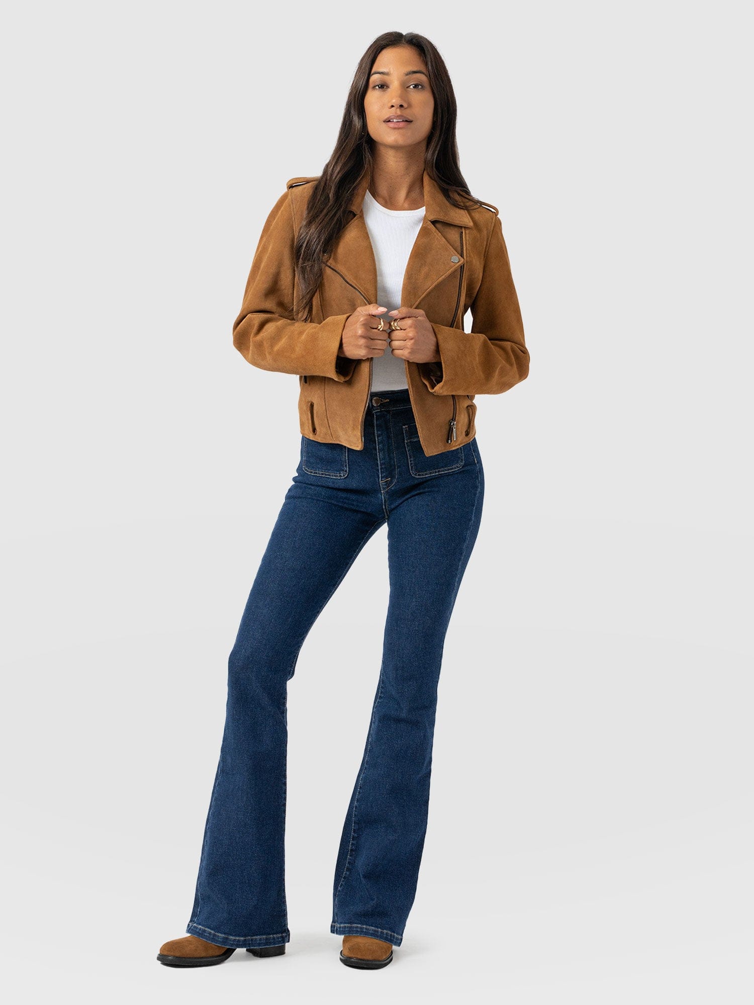 Bowie Stretch Flare Jeans - Mid Blue